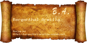 Bergenthal Armilla névjegykártya
